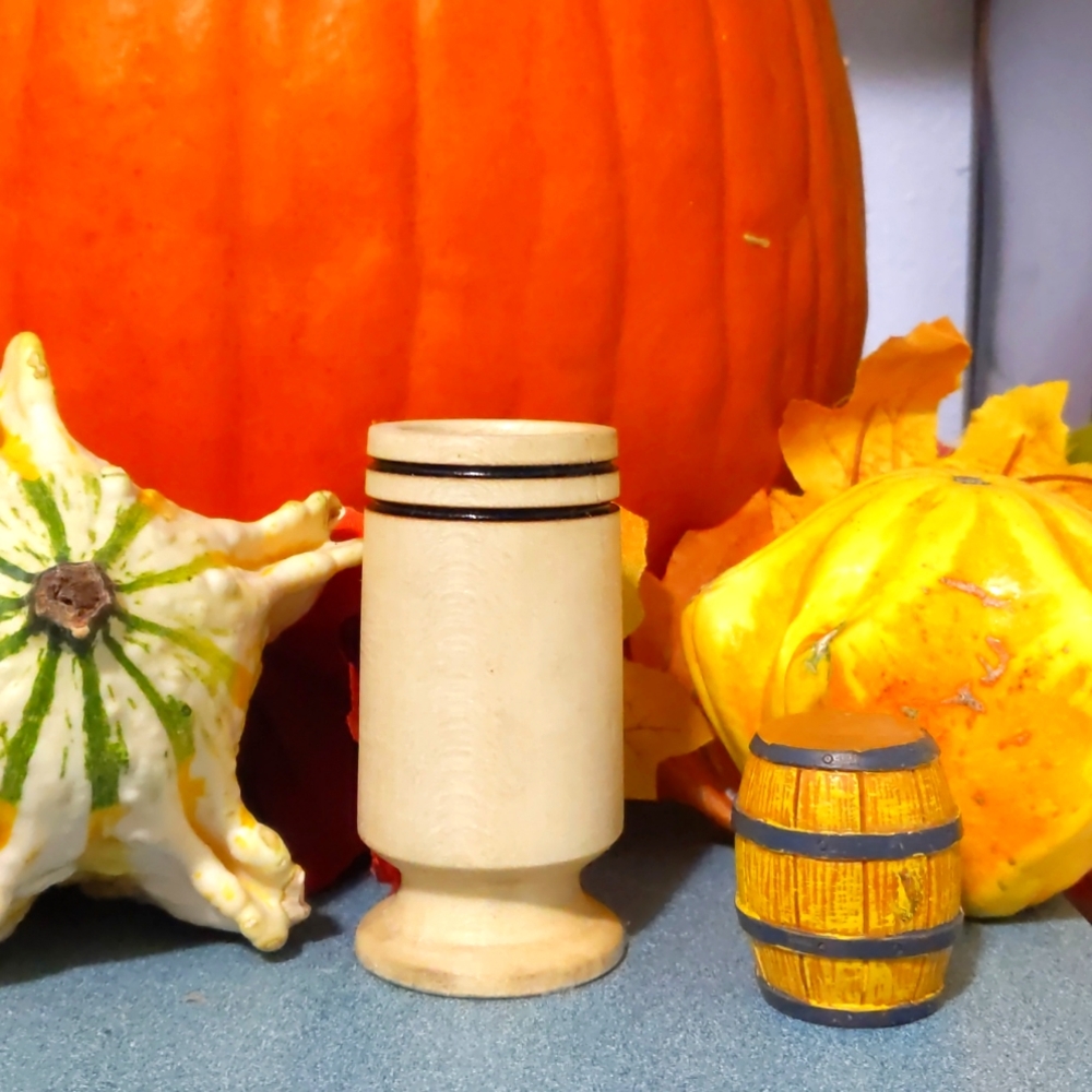 Hand carved wooden shot glass/tooth pick holder/ candle stick holder
